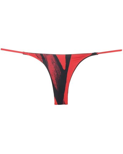 Louisa Ballou Mini Ring Thong Bikini Bottoms - Red