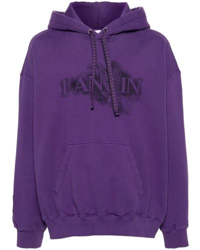 Lanvin X Future Logo-Print Cotton Hoodie - Purple
