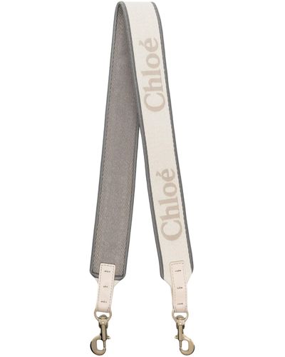 See By Chloé Neutral Woody Canvas Bag Strap - White