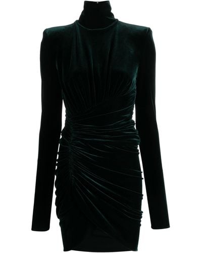 Alexandre Vauthier Ruched Velvet Minidress - Black