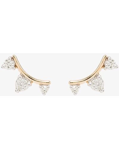 Adina Reyter 14k Yellow Amigos Curve Diamond Earrings - Metallic