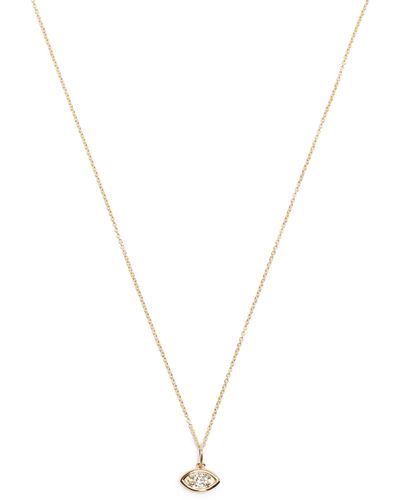 Sydney Evan 14kt Marquise Eye Diamond Necklace - Women's - Diamond/14k Plated Brass - Metallic