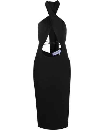 Aleksandre Akhalkatsishvili Halterneck Cut-out Dress - Women's - Polyester/lycra/viscose - Black