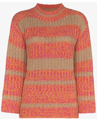 The Elder Statesman Striped Cashmere Sweater - Pink