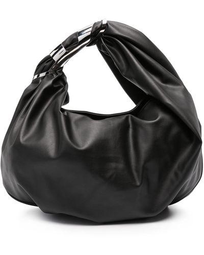 DIESEL Grab-D M Logo-Plaque Shoulder Bag - Black