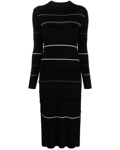 Proenza Schouler Rachel Striped Midi Dress - Black