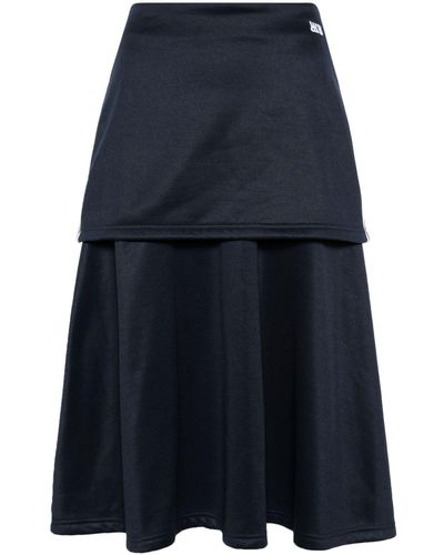 Wales Bonner Mantra Tiered Skirt - Blue