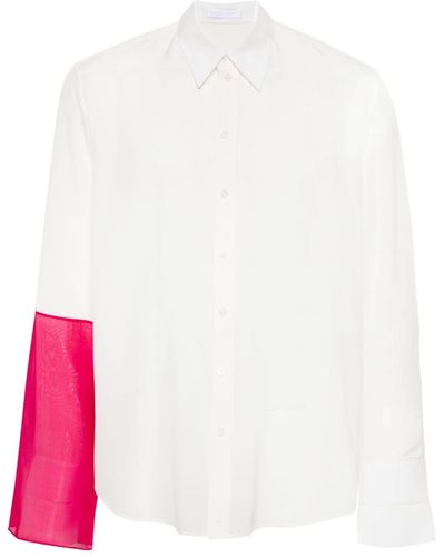 Helmut Lang Patchwork Silk Shirt - White