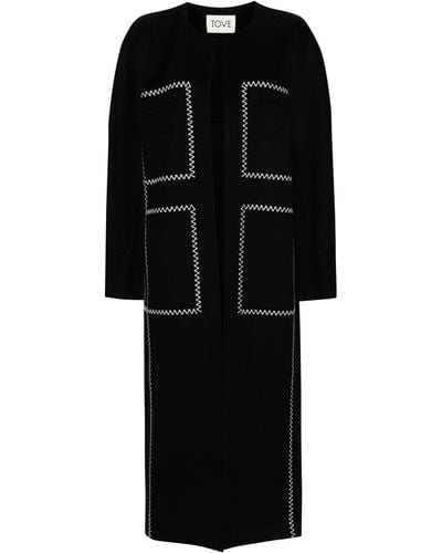 TOVE Noelle Felted Long Coat - Women's - Polyester/wool/viscose - Black