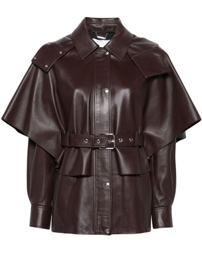 Chloé Layered Leather Jacket - Brown