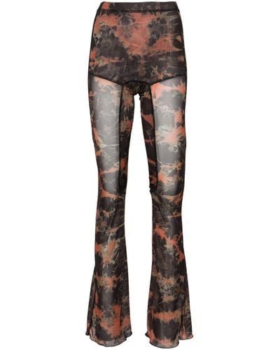 KNWLS Halcyon Acid Flame-print leggings - Women's - Polyester/elastane - Gray