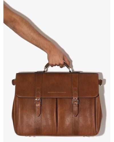 Brunello Cucinelli Leather Briefcase - Brown