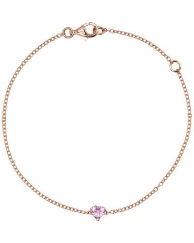 SHAY 18k Rose Baby Heart Pink Sapphire Bracelet - White
