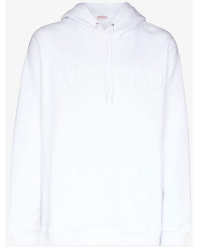Valentino Logo Cotton Hoodie - Men's - Cotton - White
