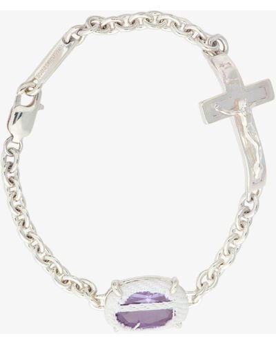 SWEETLIMEJUICE Sterling Cross Chain Bracelet - Metallic