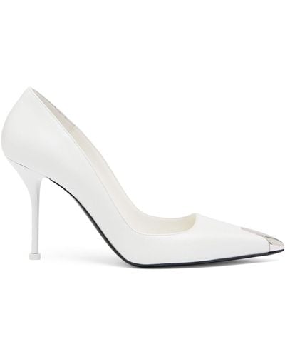 Alexander McQueen Punk 90mm Leather Court Shoes - White