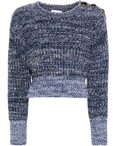 Erdem Melange-knit Wool Sweater - Blue