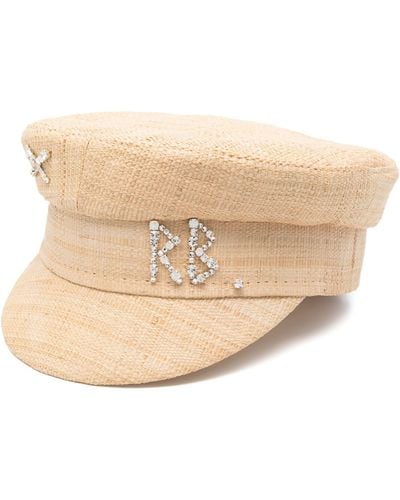 Ruslan Baginskiy Neutral Straw Baker Boy Hat - Natural