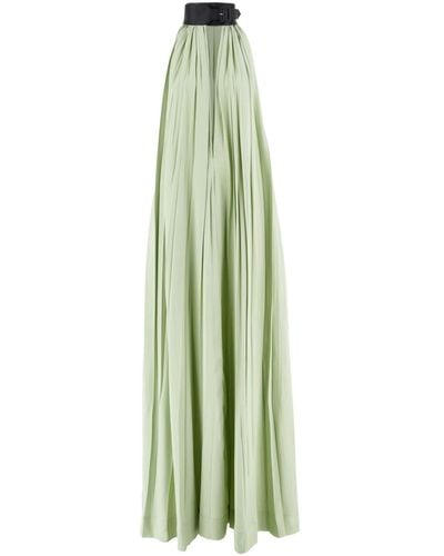 Ferragamo Collar Pleated Dress - Green