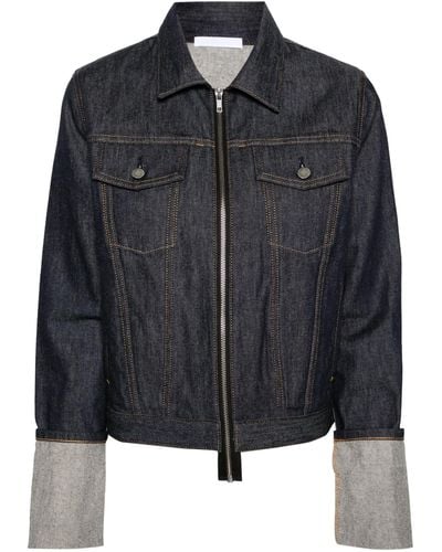 Helmut Lang exaggerated-cuffs Denim Jacket - Black