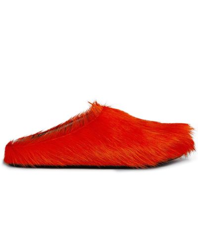 Marni Fussbett Faux-fur Slippers - Red