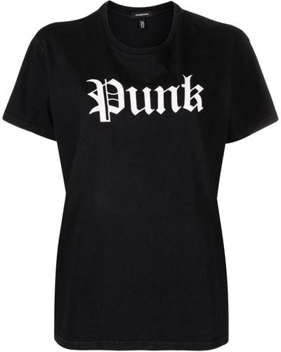 R13 Punk-Print Cotton T-Shirt - Black