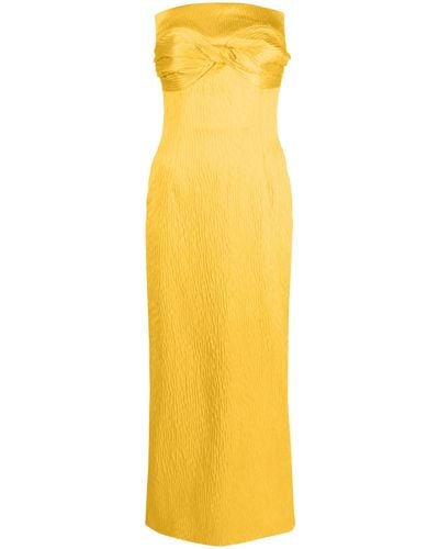 TOVE Lara Bow Midi Dress - Yellow