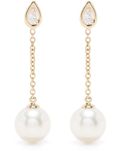 Mizuki 14k Yellow Sea Of Beauty Pearl And Diamond Drop Earrings - Women's - 14kt Yellow - White