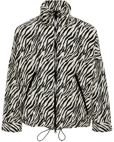 Song For The Mute Black And Zebra-print Lightweight Jacket - Men's - Polyester/cotton/cupro