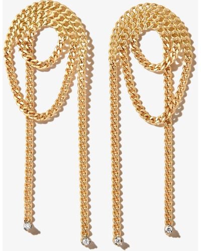 Delfina Delettrez 18k Yellow Unchain My Art Loop Diamond Drop Earrings - Metallic