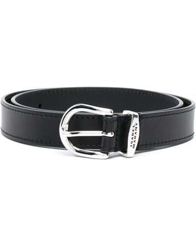Isabel Marant Logo-engraved Leather Belt - Black