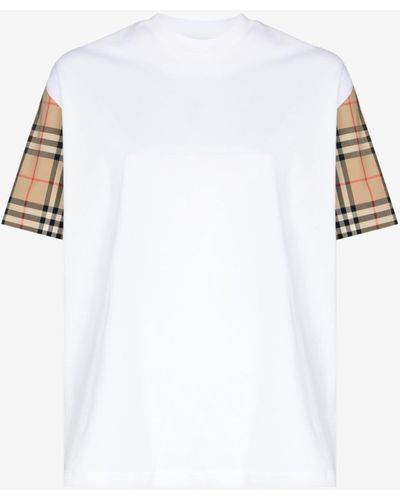 Burberry Vintage Check Sleeve T-shirt - White