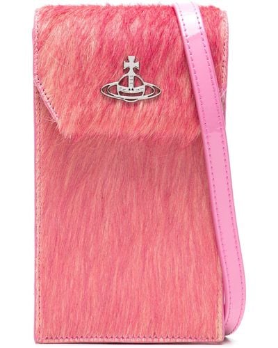 Vivienne Westwood Orb Hair Phone Bag - Unisex - Calf Hair - Pink