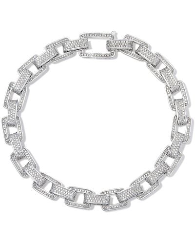 SHAY 18k White Gold Pavé Diamond Link Bracelet - Men's - 18kt White Gold - Metallic
