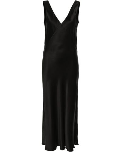 Asceno Bordeaux Silk Dress - Black