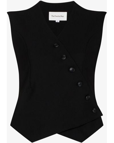 Frankie Shop Maesa Asymmetrical Waistcoat - Black