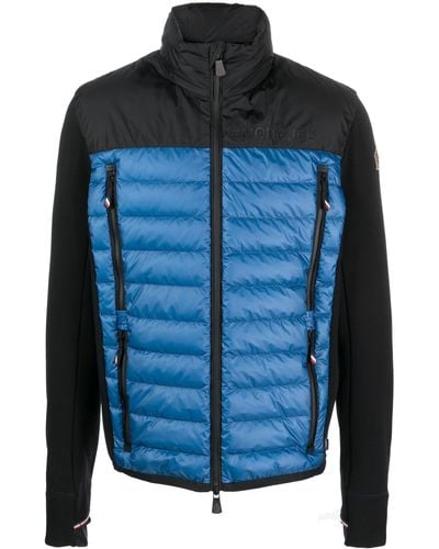 3 MONCLER GRENOBLE Blue And Logo-patch Puffer Jacket