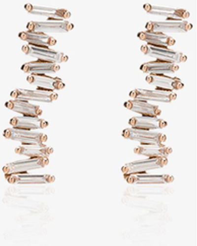 Suzanne Kalan 18k Rose Gold Firework Diamond Earrings - Women's - 18kt Rose Gold/white Diamond - Pink