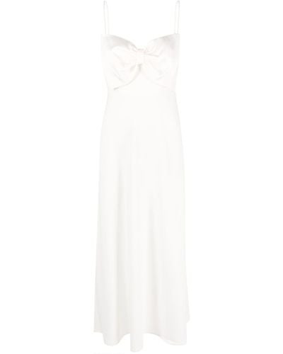 RIXO London Leanna Bow-embellished Midi Dress - White