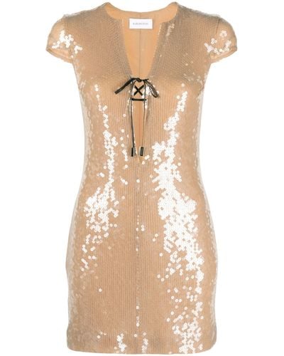 16Arlington Sequin-embellished Short-sleeve Minidress - Natural