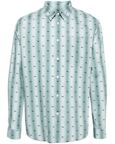 Maison Kitsuné Shirt With Print - Blue