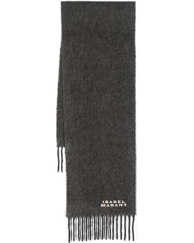 Isabel Marant Firny Logo-embroidered Scarf - Grey