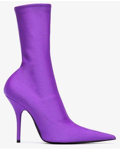 Balenciaga Purple Knife 110 Sock Boots