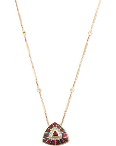 Jacquie Aiche 14k Yellow Diamond Tourmaline Necklace - Women's - Tourmaline/14kt Yellow - Metallic