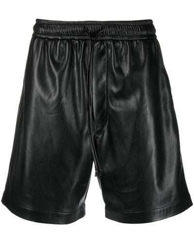Nanushka Faux-leather Track Shorts - Black