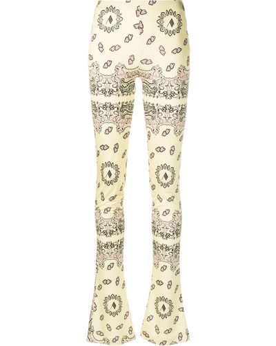 The Attico Bandana-print Flared leggings - Natural