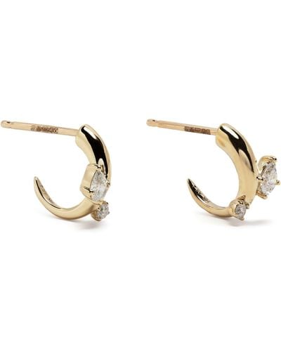 Adina Reyter 14k Yellow Premier Amigos Diamond Hoop Earrings - Women's - Brass - Natural