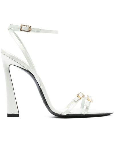 Saint Laurent New Nuit 110mm Leather Sandals - White