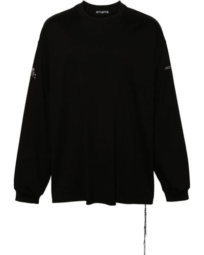 Mastermind Japan Crystal-embellished Cotton T-shirt - Black