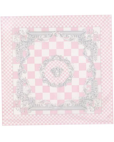 Versace Medusa Contrasto Silk Foulard 90 Cm - Pink